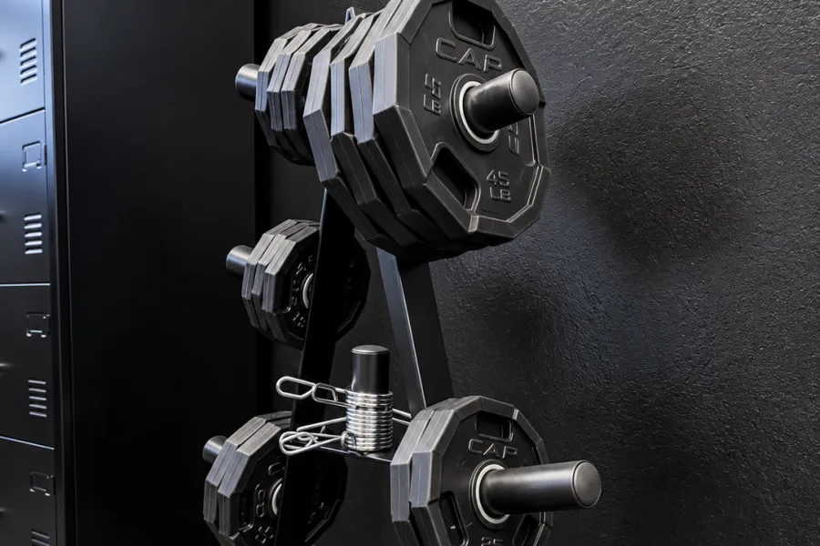 Weight plate tree at BodyRhythm